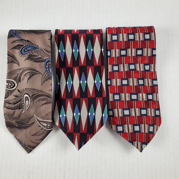 Oscar de la Renta Couture Collection Studio Lot of 3 Vintage Neck Ties USA‎ Made - Picture 1 of 3